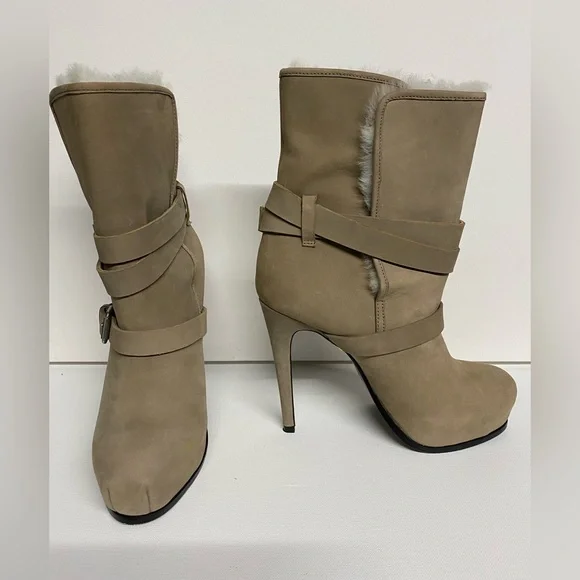 Pour La Victoire Lizzie Boots Grey Taupe Fur 8 - Picture 5 of 11